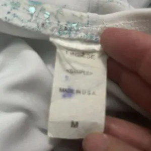 Vintage Y2K Finesse White And Blue Floral sparkle Dress thumbnail 5