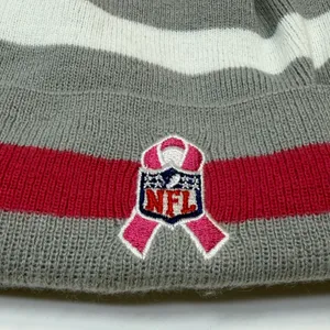 Green Bay Packers New Era Beanie Womems Gray Pink Breast Cancer Awareness Pom thumbnail 3