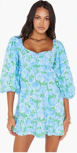 Show Me Your Mumu Mandi Mini Dress Size XL Something Blue Floral thumbnail 1