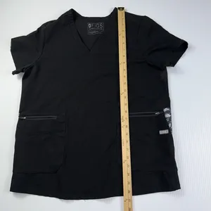 Figs Casma Technical‎ Collection Feather Black Scrub Top Rayon Women M W19SW1001 thumbnail 5