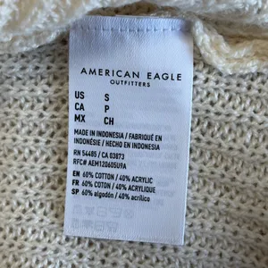 American Eagle‎ Cream Knit Button Front Cardigan Sweater Ivory Small Pockets thumbnail 5