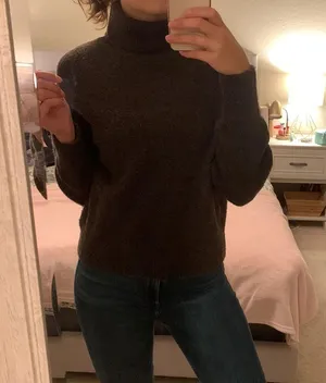 Green Turtlneck Sweater Wool Blend thumbnail 3
