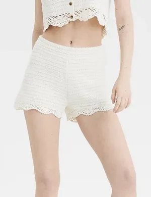 Offline by Aerie‎ Womens Crochet Knit High Waisted Shorts Sz XL Beach Resortwear thumbnail 1