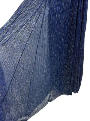 Luxxel Lulus Magical Looks Sparkly Maxi Dress Navy Blue Deep V-Neck Metallic Gown NWT S thumbnail 10