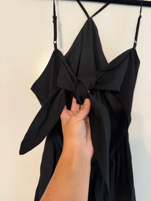 American Eagle Black Halter Maxi Dress thumbnail 6