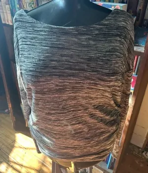 White House Black Market heathered M layered cozy top thumbnail 1