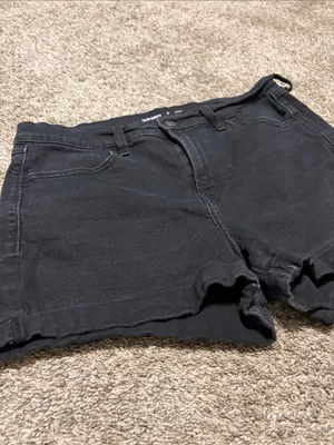 Old Navy Women’s Black Mid Rise 3” Denim Shorts‎ Size 8 thumbnail 3