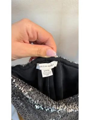 Size S NWT Sexy American Eagle Cowl Neck Sequin Mini Dress thumbnail 4