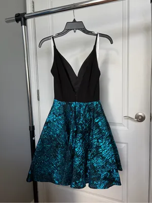 Black and Teal Amarra Cocktail Dress thumbnail 2