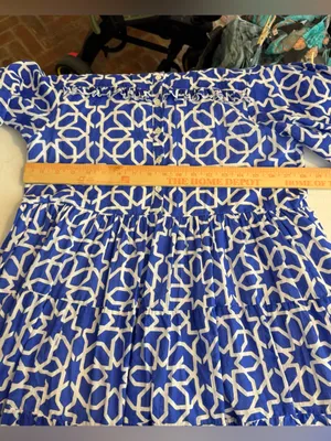 Tuckernuck Anthropologie‎ Ro's Garden Vibeka Ruffle Mini Dress Blue Print Small thumbnail 4