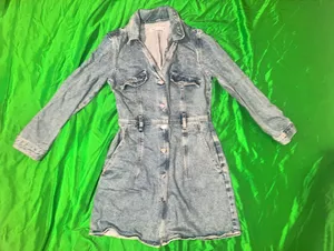 Zara Light Blue Denim Jacket Dress size Small thumbnail 1