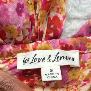 For Love and Lemons Pink Floral Midi Dress Size Small thumbnail 11