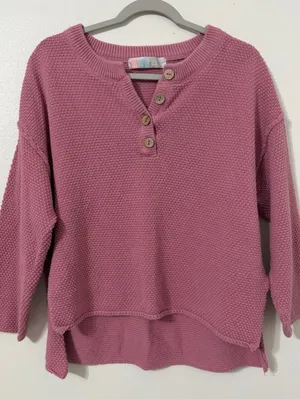 Free People Beach Hailee Coastal Grandma Cotton Knit Henley Sweater xs thumbnail 3
