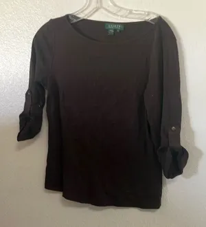 FINAL MARKDOWN Lauren Ralph Lauren tab sleeve top medium thumbnail 1