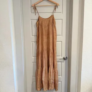 Natalie Martin Melanie 100% Silk‎ Brown Maxi Dress Size Small thumbnail 3
