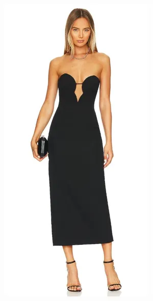 Bardot Eleni Midi Dress in Black thumbnail 1