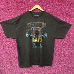 Led Zeppelin Inglewood CA 1977 Gray T-Shirt XL thumbnail 1