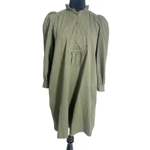 Tuckernuck Pomander Place Medium Green Claiborne Dress Short Long Sleeve Olive thumbnail 2