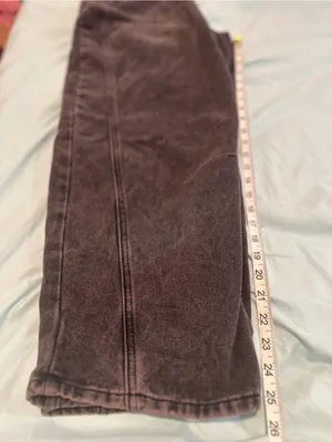 Black denim overalls jumpsuit Sz:L acid washed relaxed fit wide leg Baggy. thumbnail 5