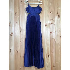 NWT Lulus Got the Glam Navy Blue Pleated Cutout Maxi Dress Wedding Bridesmaid XL thumbnail 2