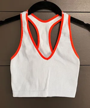 FREE PEOPLE Ribbed Light Blue Sports Bra Crop Tank Top Women’s Sz S EUC thumbnail 1