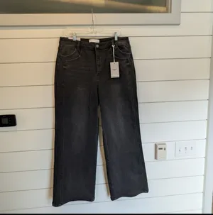 Vervet Blue by Flying Monkey Kris Straight Leg Wide Jeans Black Wash 32x30 thumbnail 5