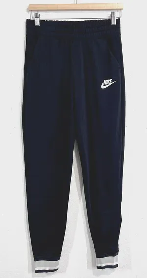 Nike Jogger Womens‎ Small Sportswear Heritage Black Poly Knit Pants DJ1099-010 thumbnail 1