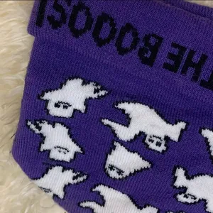 Here for the Boos Halloween knit hat with ghosts thumbnail 3