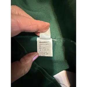 Dress to Success Halter Top Lounging Dress Maxi Women's M Green Satin Open Skirt thumbnail 4