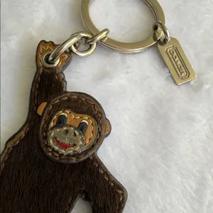COACH Vintage Calf Hair Monkey Key Fob Bag Charm Keychain thumbnail 4