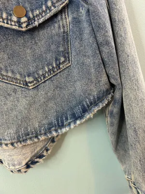 Women’s Mono B faded blue denim jackets small thumbnail 13