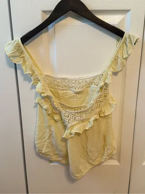 Free People Clip Dot Cami in Pale Yellow thumbnail 3