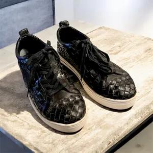 Brighton Woven Leather Sneakers Ferrara Monte Black Sz 9M Ret $235 Padded Comfy thumbnail 5