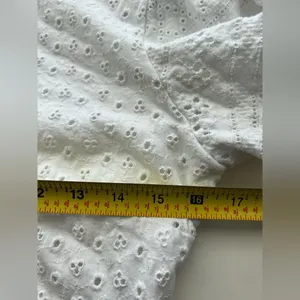 Free People dress white eyelet puff sleeve open back Peasant L thumbnail 8