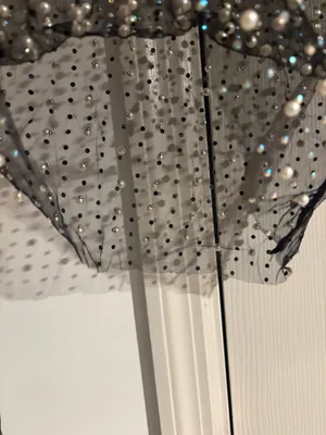 Pearl Bedazzled mesh top Black thumbnail 4