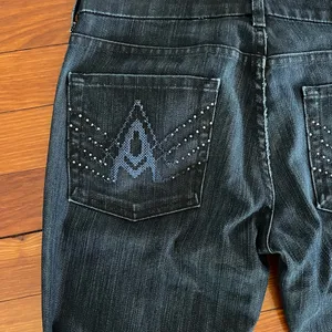 7 For All Mankind Jean Size 28 A Pocket Flare Cross Stitch thumbnail 7