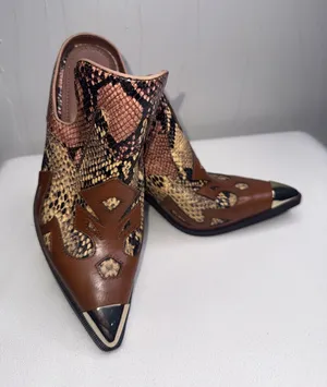 Gianni Bini "Maerren" Western Snake Print Mules thumbnail 1