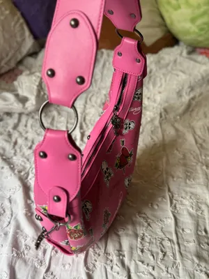 Ed Hardy Pink Floral & Skull Shoulder Bag thumbnail 5