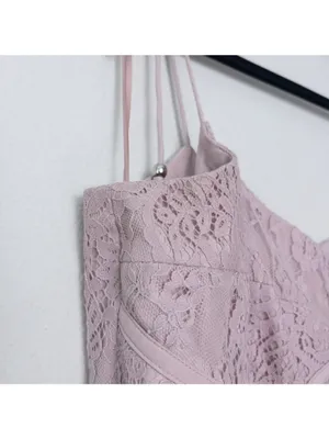 Keepsake The Label Sense Lace Midi Dress 10 Pink Sheer Sweetheart Tie Sleeve thumbnail 8