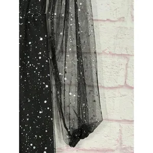 Black Glitter Mesh Long Sleeve Large Dress thumbnail 3