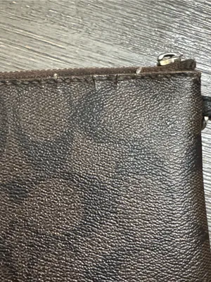 Coach Brown Signature Zip Pouch with Black Center Stripe thumbnail 10