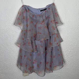Abercrombie & Fitch Organza Floral Tiered Strapless Mini Dress Size Small NWT thumbnail 2