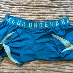 Under Armour Women's Teal and Light Green Athletic Shorts thumbnail 4