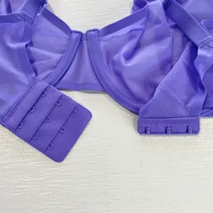 New Aerie SMOOTHEZ Mesh Unlined Underwire Balconette Bra Purple Size 34DDD thumbnail 9