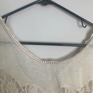 Gimmicks by BKE Y2K Buckle Womens Top Sheer Lace Front Back Beaded Embroider Size L thumbnail 16
