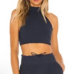 Free People Movement Ribbed Navy Crop Top Size Small thumbnail 1