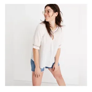 $82 Madewell Rainbow Smocked Peasant Top M thumbnail 3