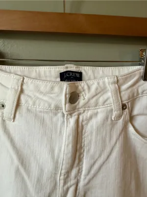 J.Crew Curvy Mid-Rise Flare Crop Jeans – White Size 29 thumbnail 3