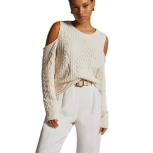 NWT Anthropologie Pilcro Cutout Fisherman Sweater Cream Size S thumbnail 3
