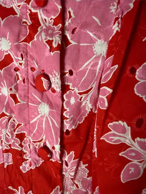 entro Red and Pink Floral Sleeveless Midi Boutique Dress thumbnail 3